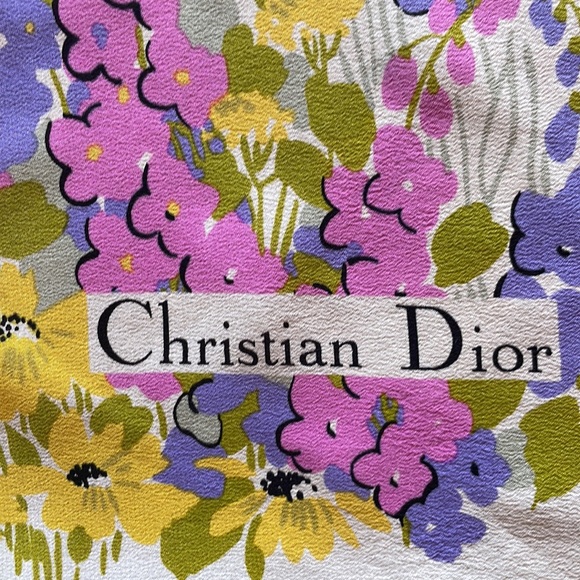 Christian Dior silk floral scarf - Picture 2 of 3